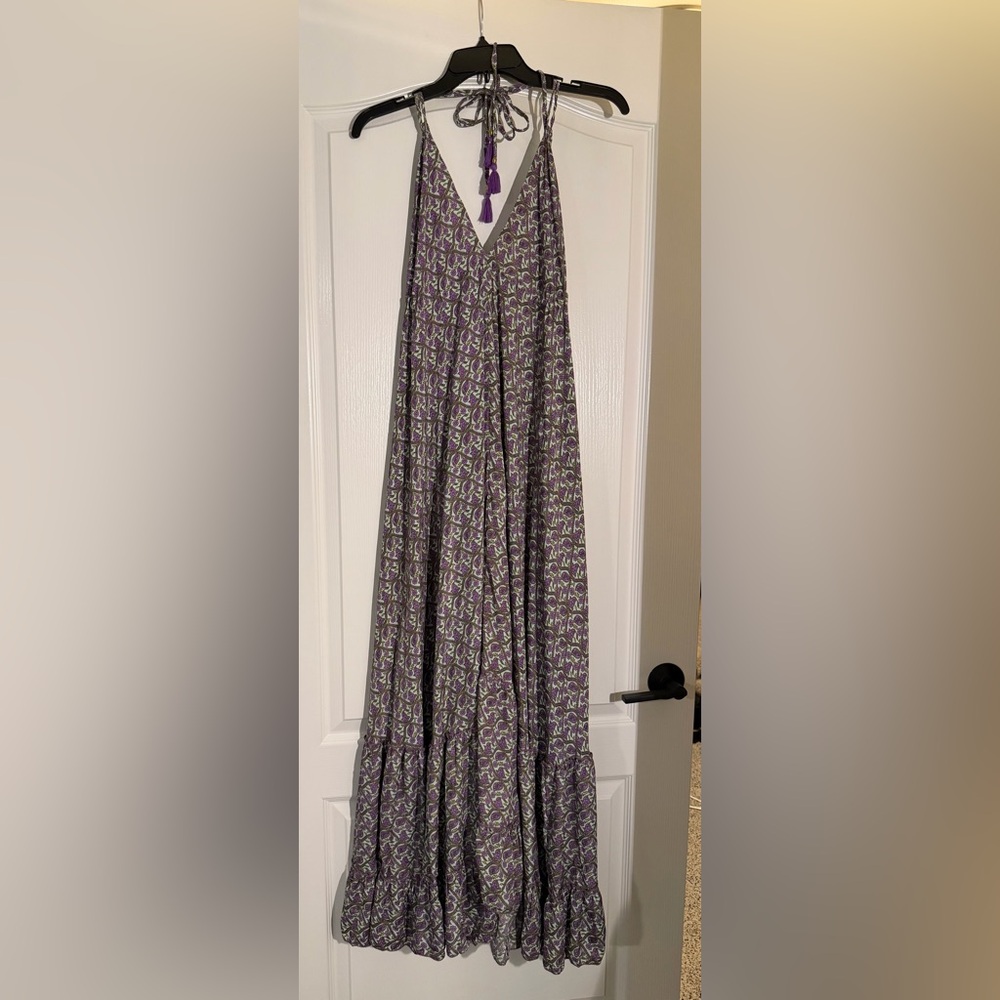 Gorgeous Purple Patterned Maxi Dress